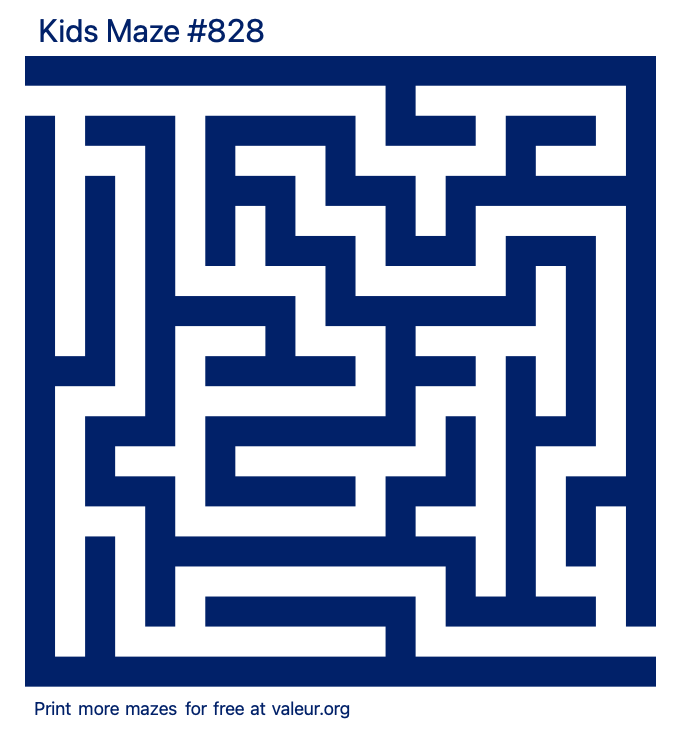 Free Printable Kids Maze number 828