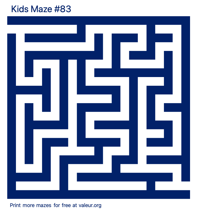 Free Printable Kids Maze number 83