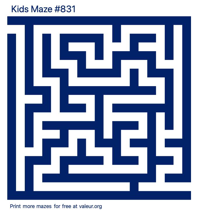 Free Printable Kids Maze number 831