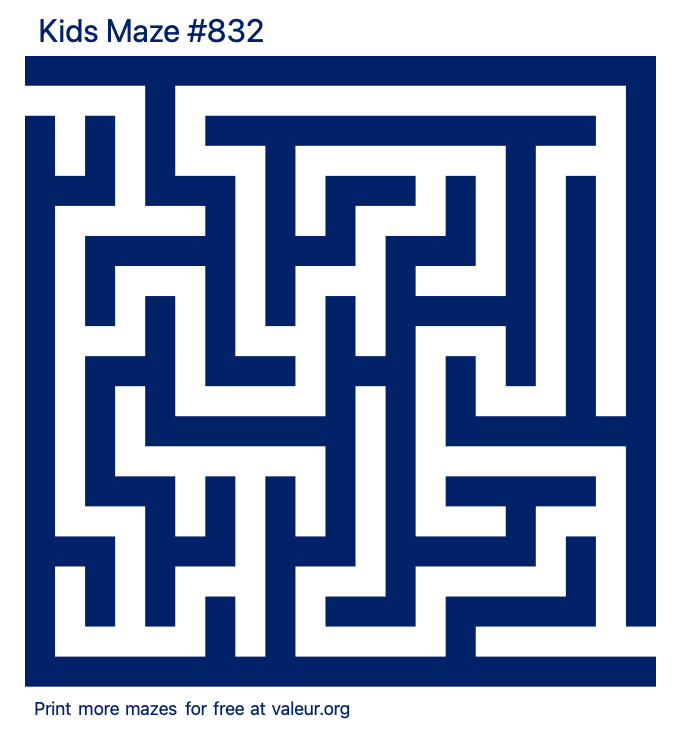 Free Printable Kids Maze number 832