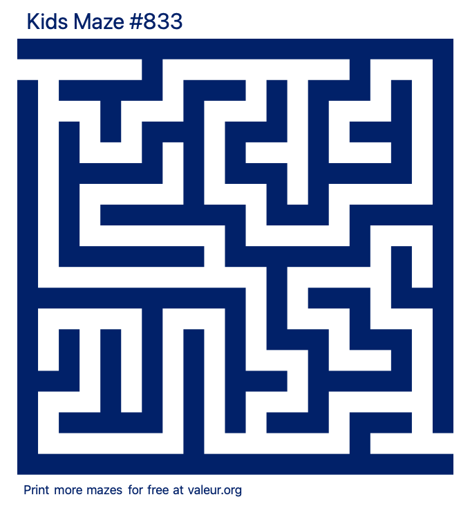 Free Printable Kids Maze number 833