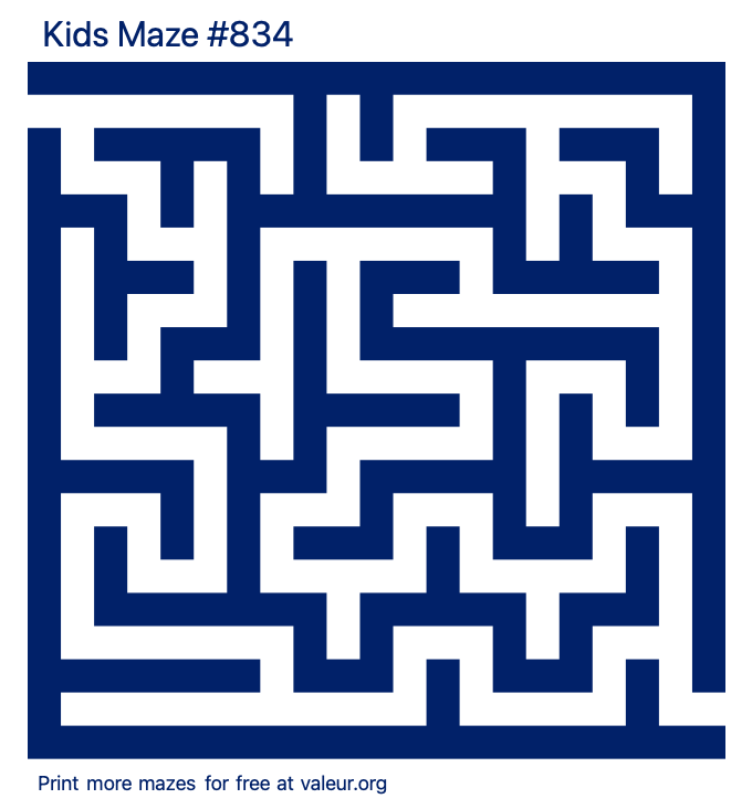 Free Printable Kids Maze number 834