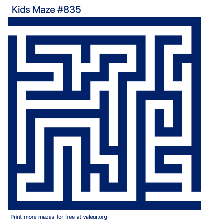 Free Printable Kids Maze number 835