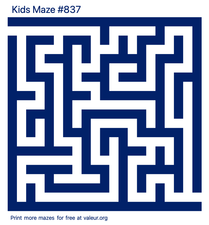 Free Printable Kids Maze number 837