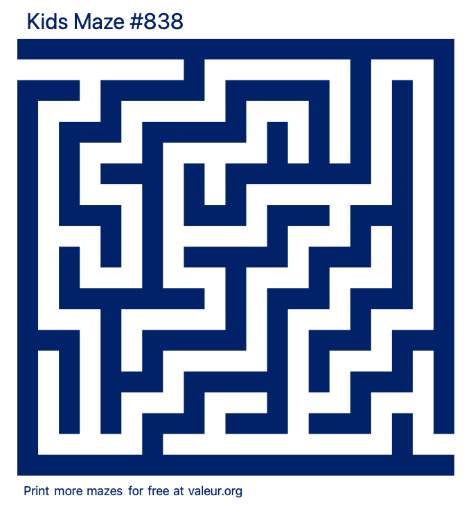 Free Printable Kids Maze number 838