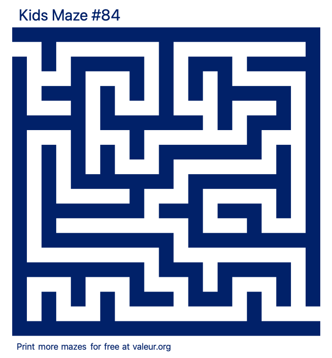 Free Printable Kids Maze number 84