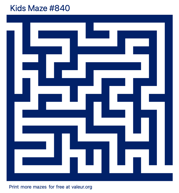 Free Printable Kids Maze number 840