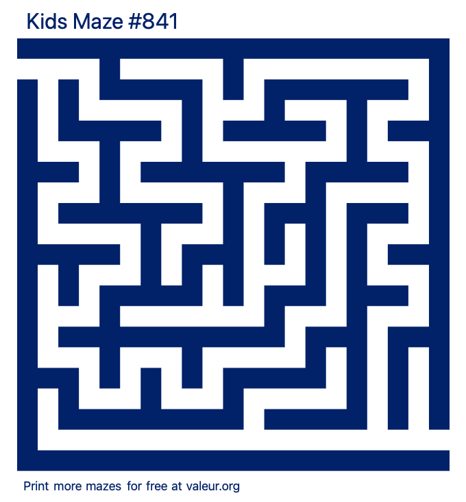 Free Printable Kids Maze number 841