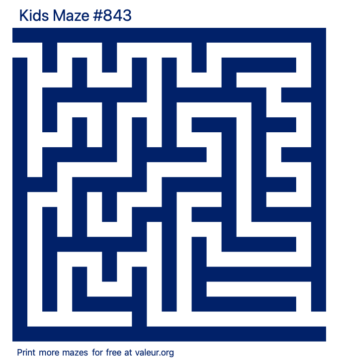 Free Printable Kids Maze number 843