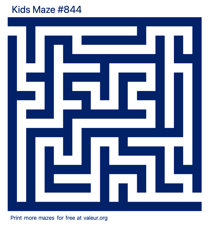 Free Printable Kids Maze number 844