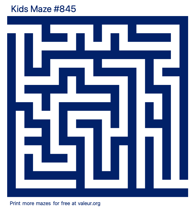 Free Printable Kids Maze number 845