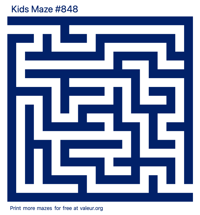 Free Printable Kids Maze number 848