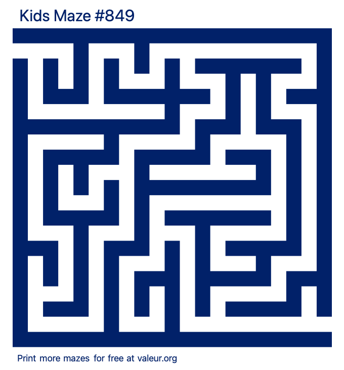 Free Printable Kids Maze number 849