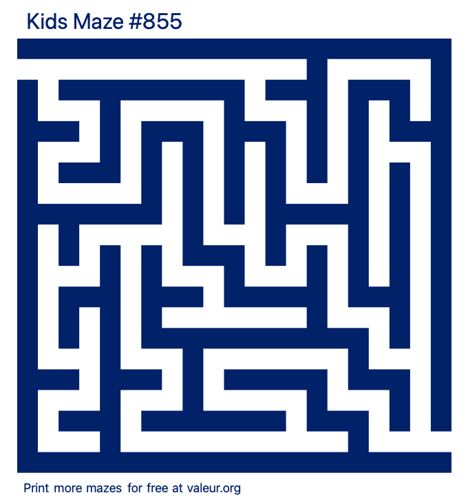 Free Printable Kids Maze number 855