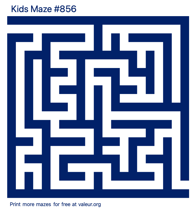 Free Printable Kids Maze number 856