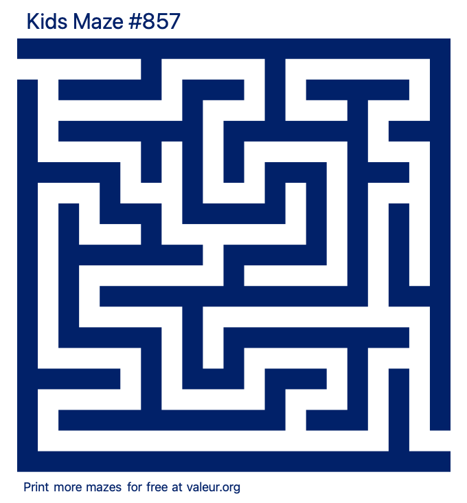 Free Printable Kids Maze number 857