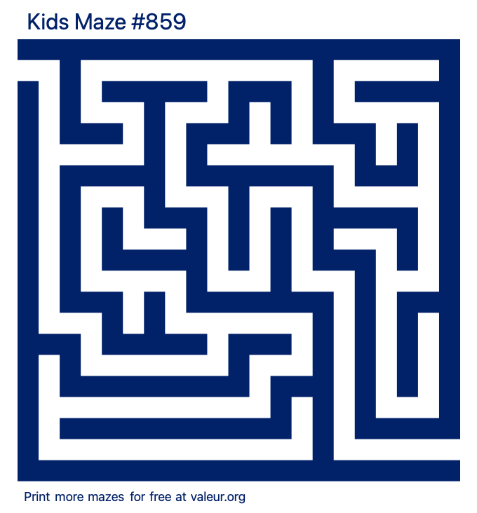 Free Printable Kids Maze number 859