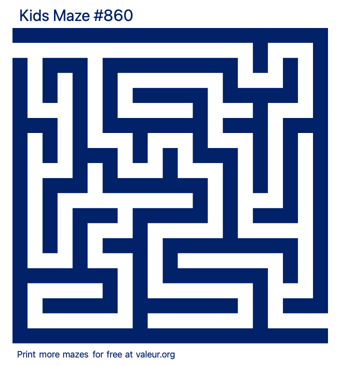 Free Printable Kids Maze number 860