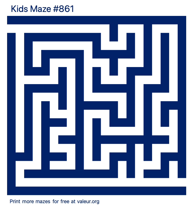 Free Printable Kids Maze number 861