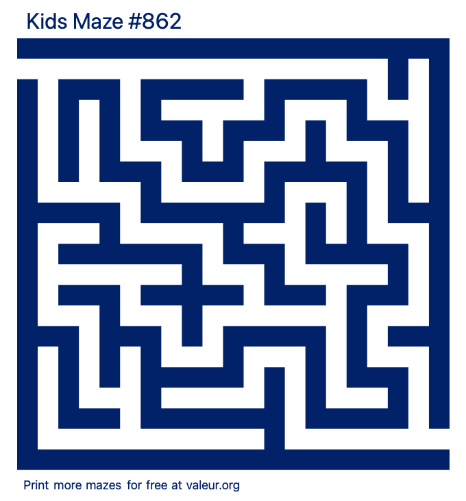 Free Printable Kids Maze number 862