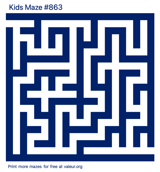 Free Printable Kids Maze number 863