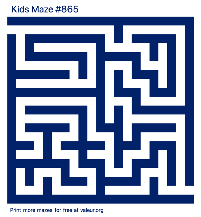 Free Printable Kids Maze number 865