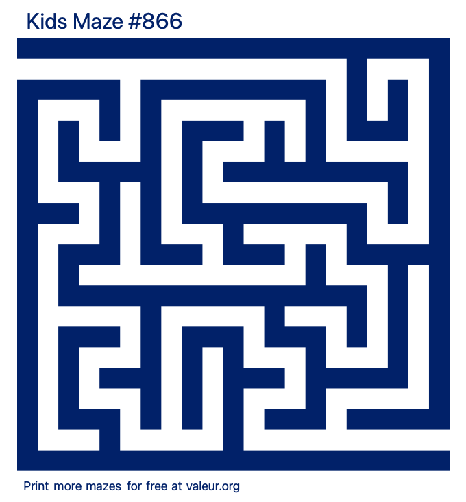 Free Printable Kids Maze number 866