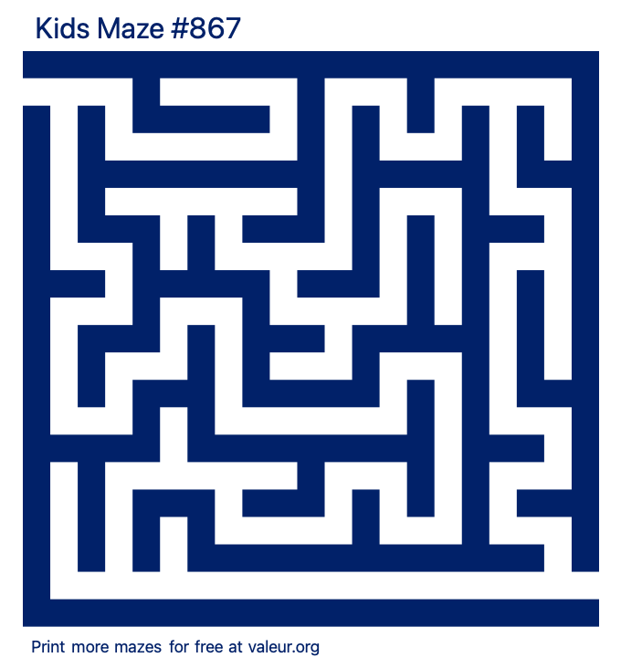 Free Printable Kids Maze number 867