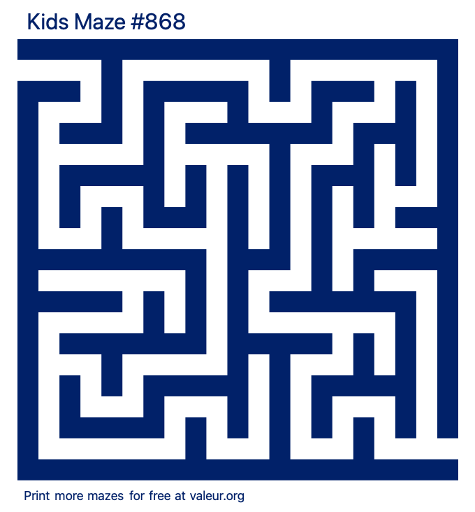 Free Printable Kids Maze number 868