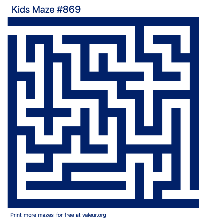 Free Printable Kids Maze number 869