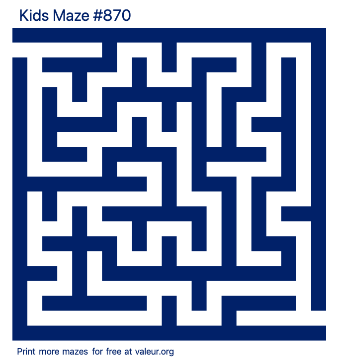 Free Printable Kids Maze number 870