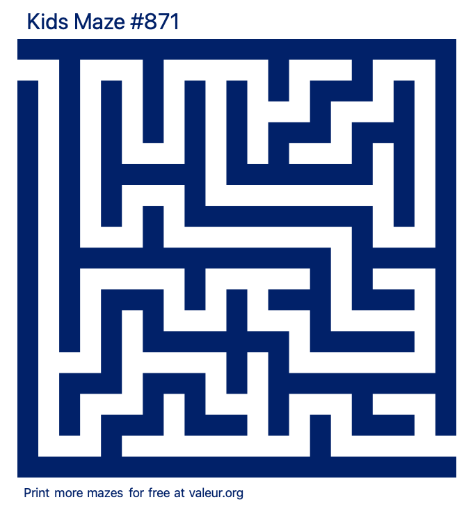 Free Printable Kids Maze number 871