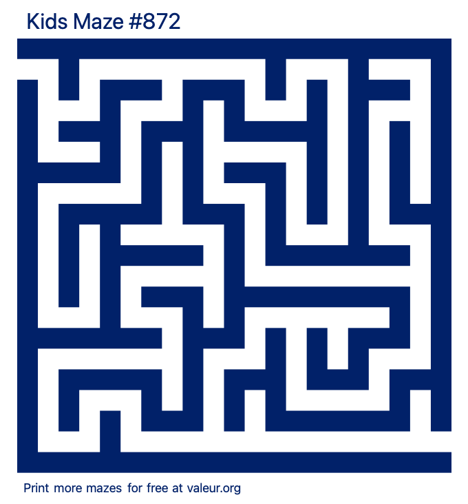 Free Printable Kids Maze number 872