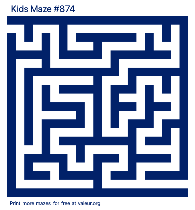 Free Printable Kids Maze number 874