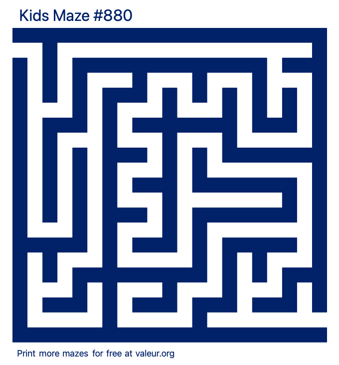 Free Printable Kids Maze number 880