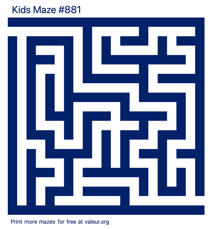 Free Printable Kids Maze number 881