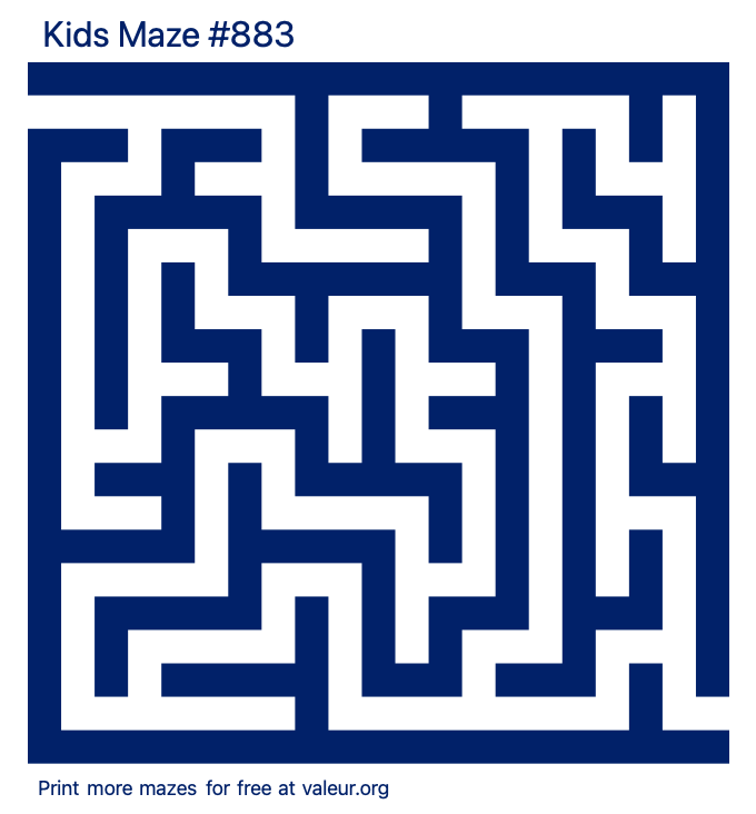 Free Printable Kids Maze number 883