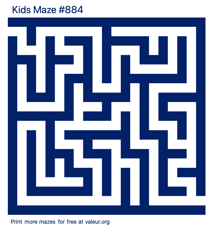 Free Printable Kids Maze number 884