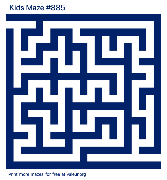 Free Printable Kids Maze number 885