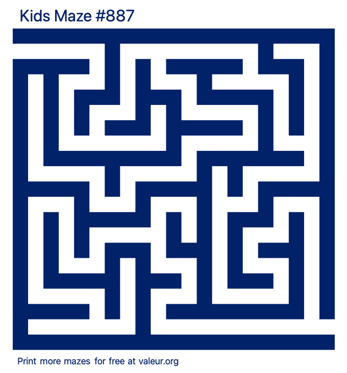 Free Printable Kids Maze number 887