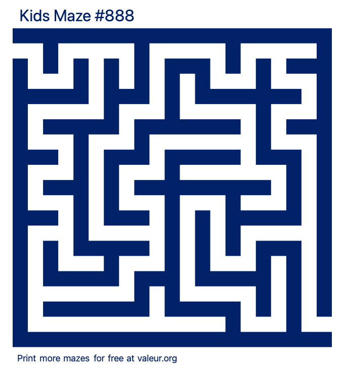 Free Printable Kids Maze number 888