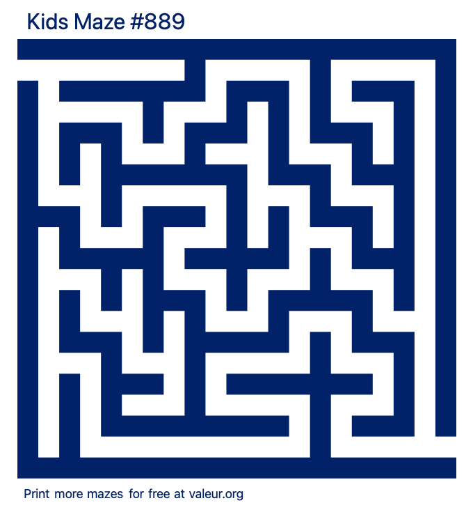 Free Printable Kids Maze number 889