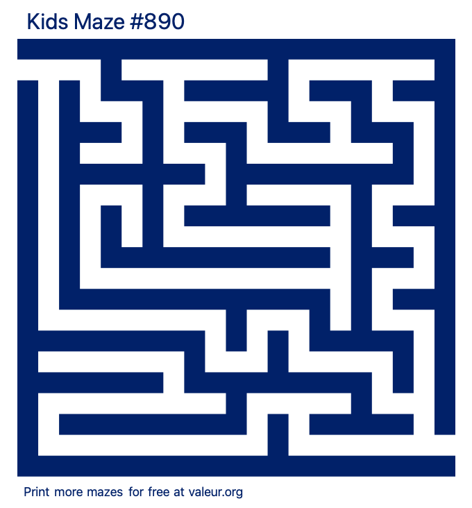 Free Printable Kids Maze number 890