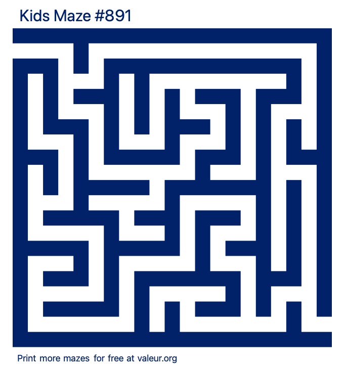 Free Printable Kids Maze number 891