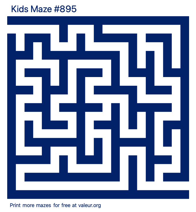 Free Printable Kids Maze number 895