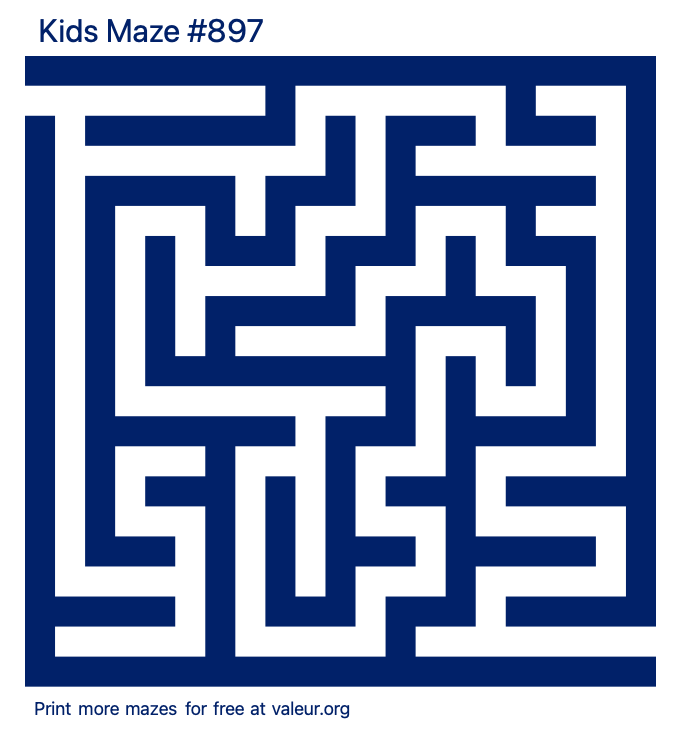 Free Printable Kids Maze number 897