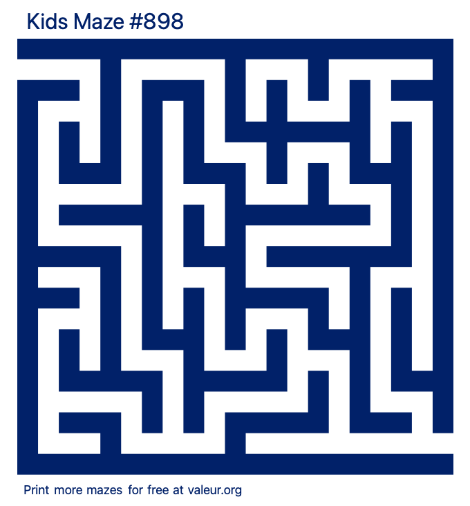 Free Printable Kids Maze number 898