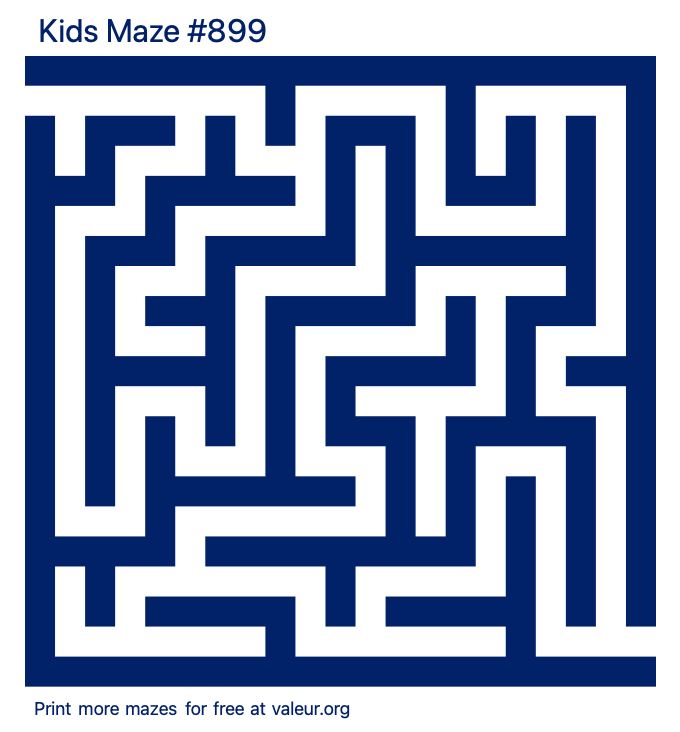 Free Printable Kids Maze number 899