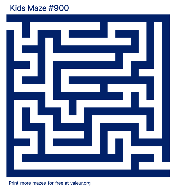 Free Printable Kids Maze number 900