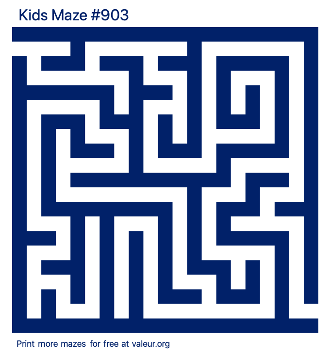 Free Printable Kids Maze number 903